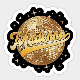 Golden Love Heart Madonna Retro Disco Sticker